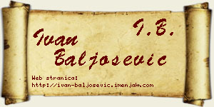 Ivan Baljošević vizit kartica
